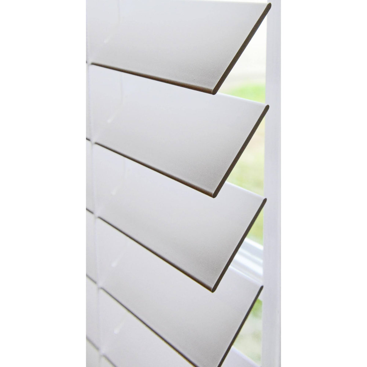 White 68.5 W x 60 H Faux Wood Blinds T1219