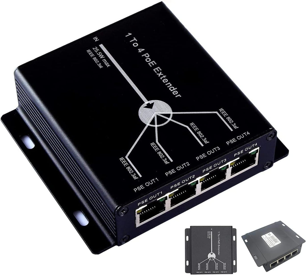 PoE Extender Ethernet Repeater 10/100Mbps 1In/4Out Z3350