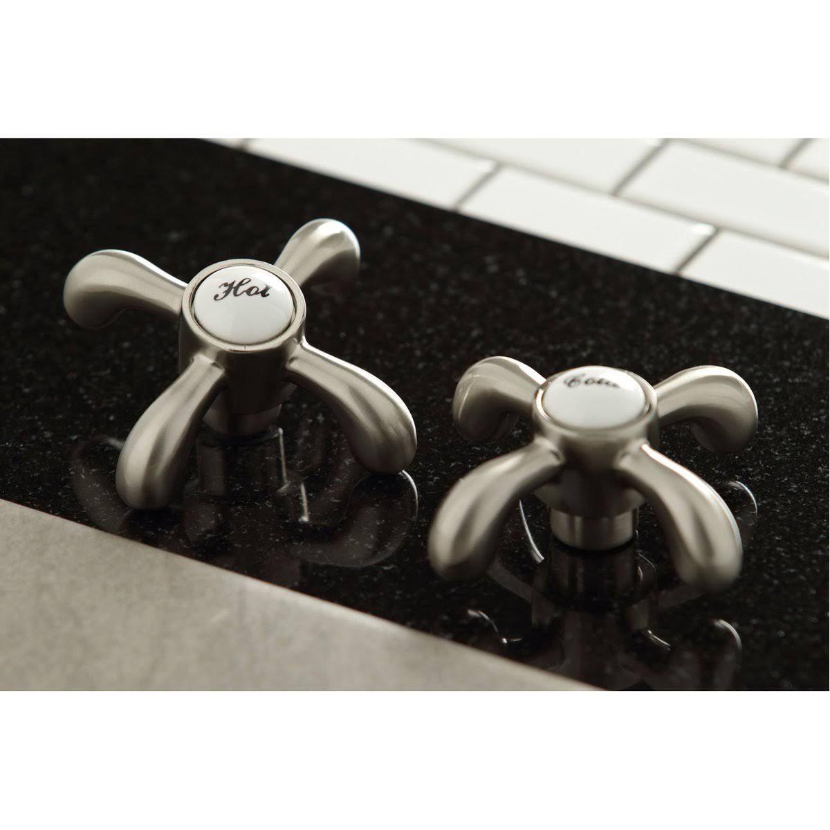 French Country 8-Inch Centerset Kitchen Faucet with Brass Sprayer Satin Nickel Z841