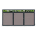 Triple Door Corkboard with Black Anodized Aluminum Frame Z781436