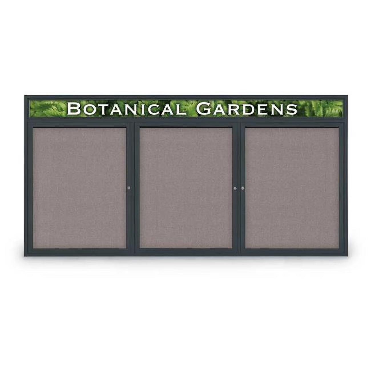 Triple Door Corkboard with Black Anodized Aluminum Frame Z781436