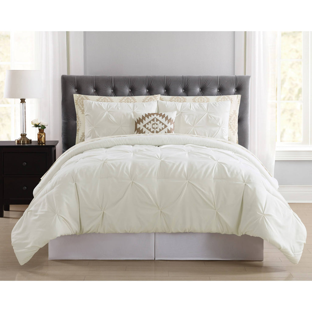 Queen Pleated Bed in A Bag White Z946