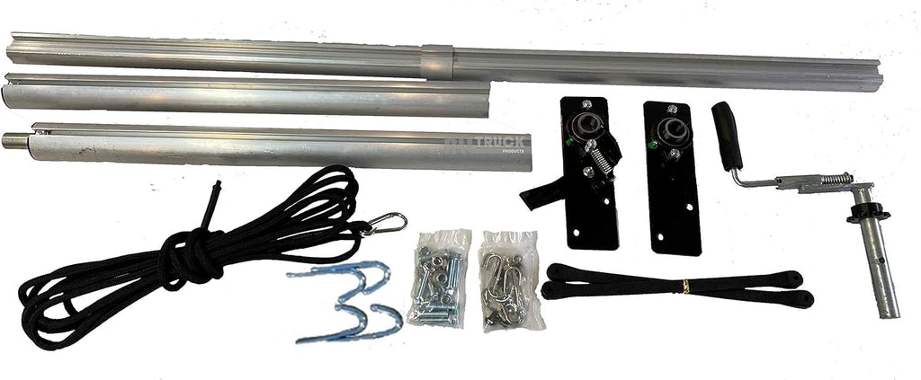 Manual Hand Crank Cab Level Truck & Trailer Tarp Roller Kit with PVC Mesh Tarp (6'6 x 18') J64547