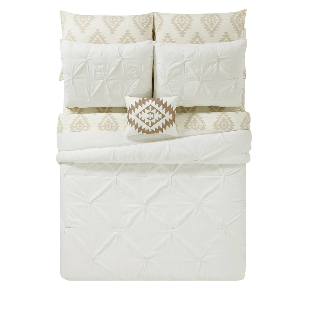 Queen Pleated Bed in A Bag White Z946