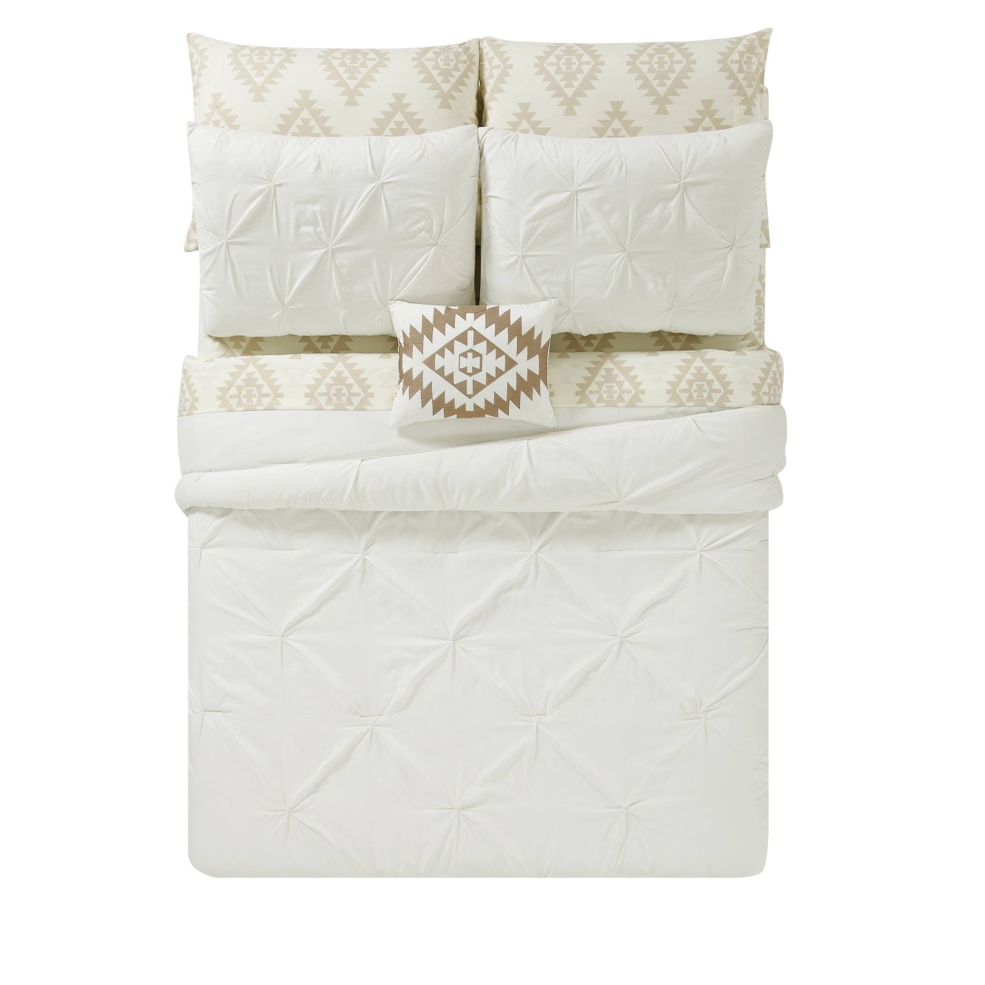 Queen Pleated Bed in A Bag White Z946