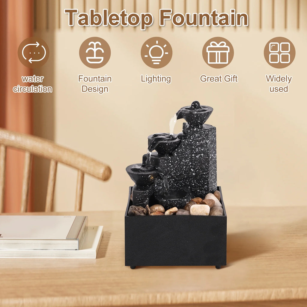 Indoor Water Fountain Tabletop Fountain 4 Level H403167