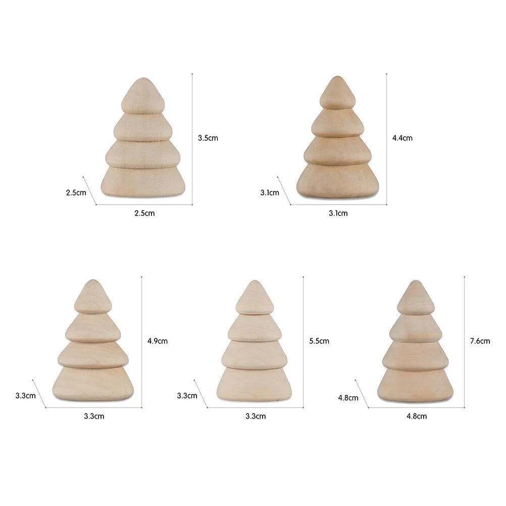 Unfinished Wooden Peg Dolls Christmas DIY Shapes Figures P46714