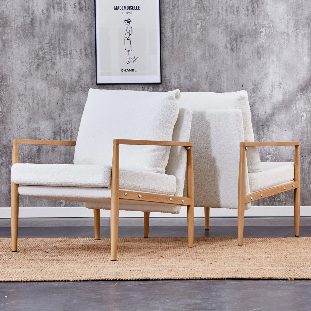 Teddy Velvet Accent Arm Chair with Metal Frame F379733