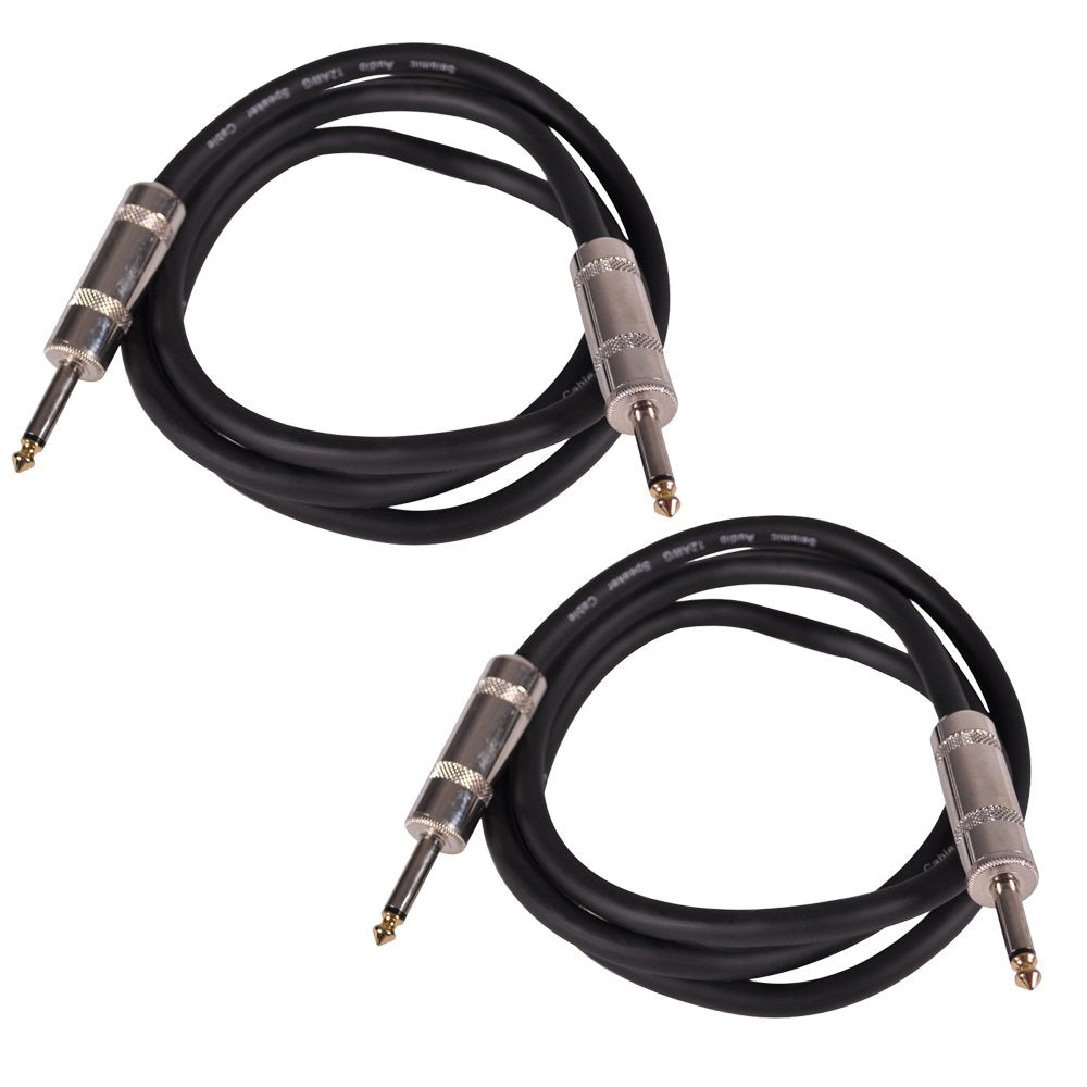 2 Pack 100-Feet 1/4 to 1/4-Inches Speaker Cable 12-Gauge 2 Conductor C9816