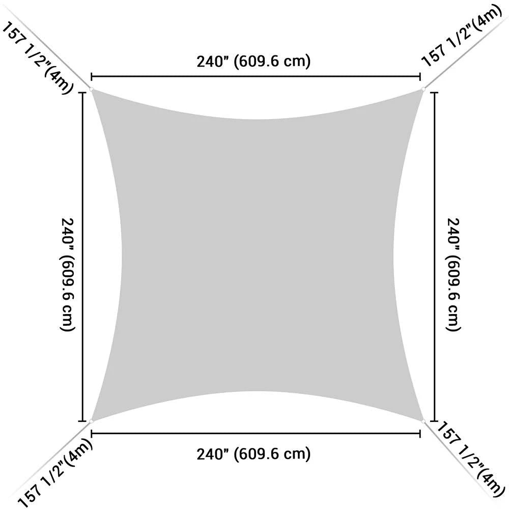 Gray White 20ft Sun Shade Canopy V35992