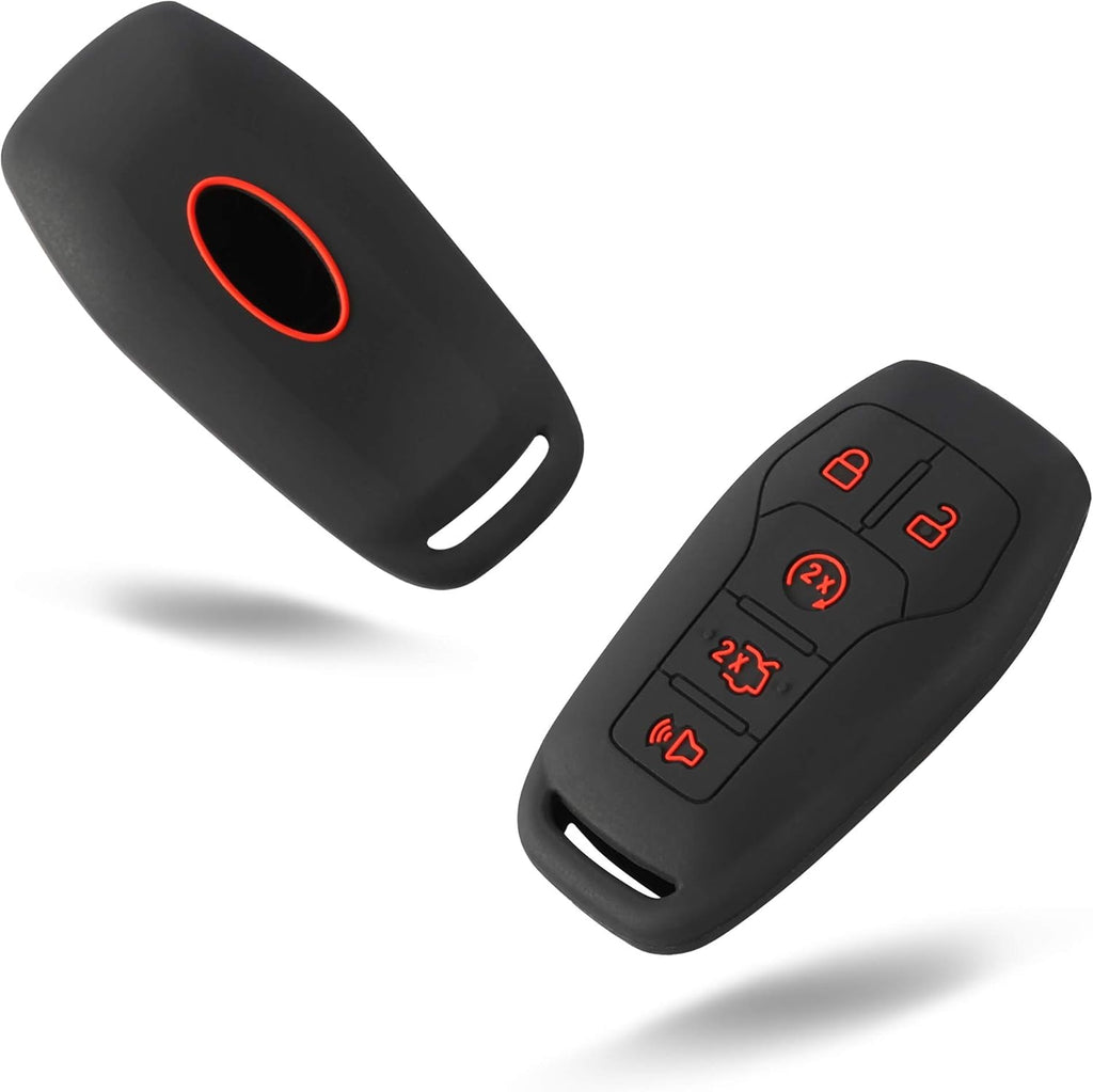 2Pcs Silicone Smart Key Fobs Remote Covers Case (Black) A9853