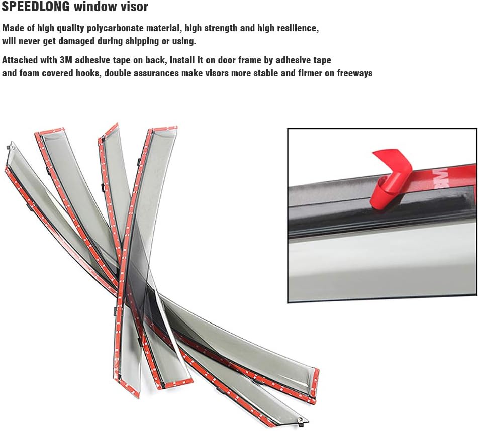 Car Window Visor Vent Shade Deflector Sun Rain Guards R278