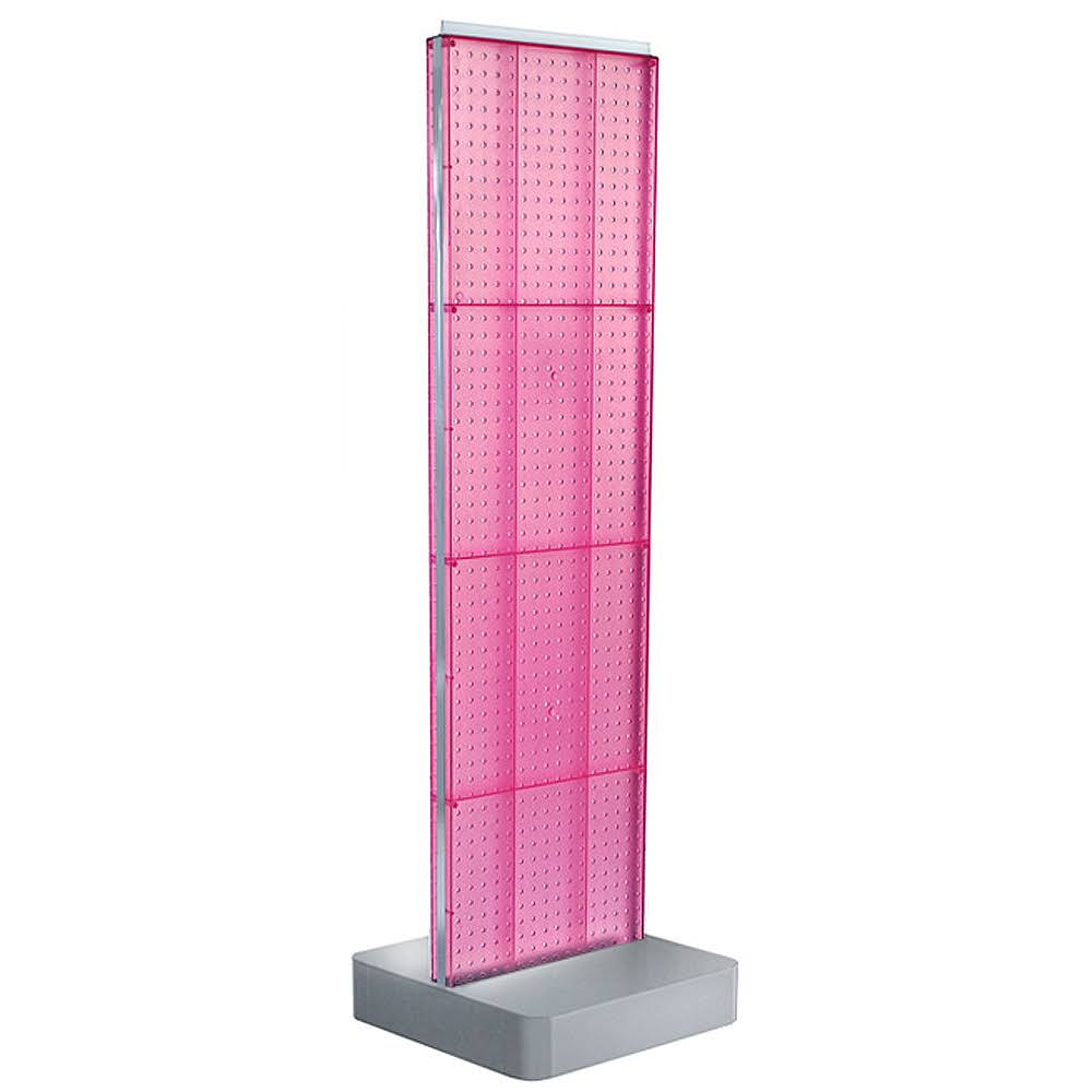 Pink Two-Sided Pegboard Floor Display on Studio Base A16510