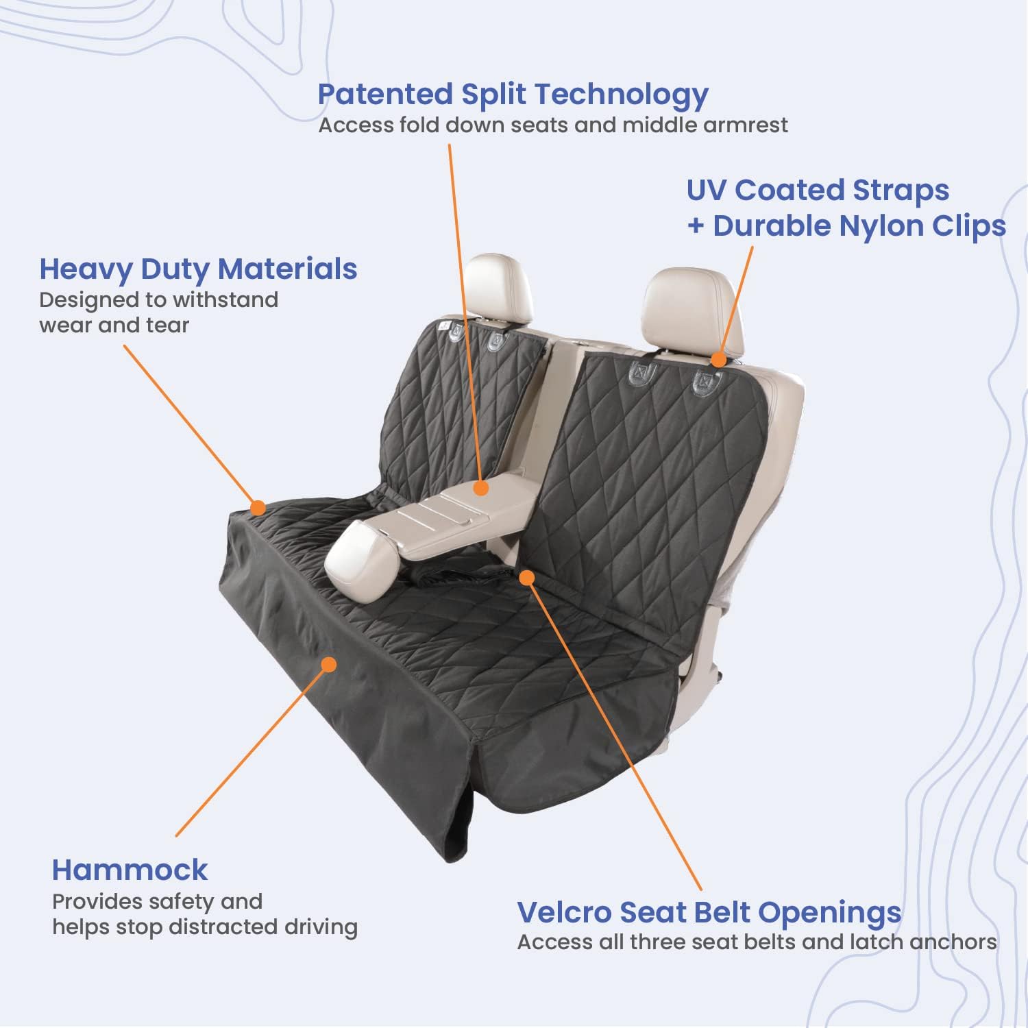 Grey Extra Large Heavy Duty Dog Seat Cover X541