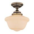 Classic Schoolhouse 1-Light Semi-Flush, Old Bronze D470