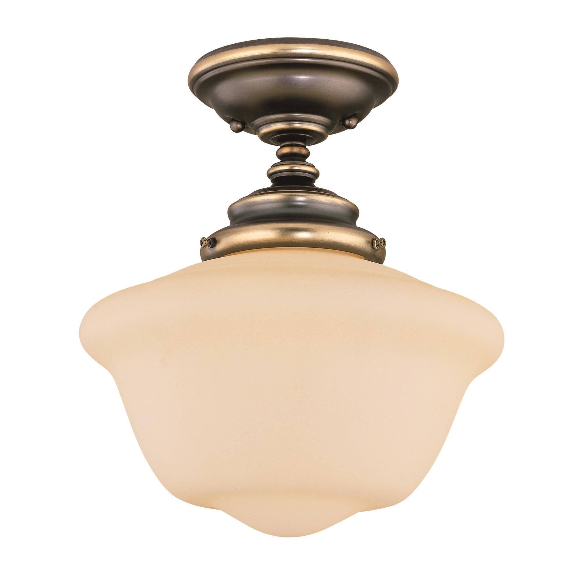 Classic Schoolhouse 1-Light Semi-Flush, Old Bronze D470