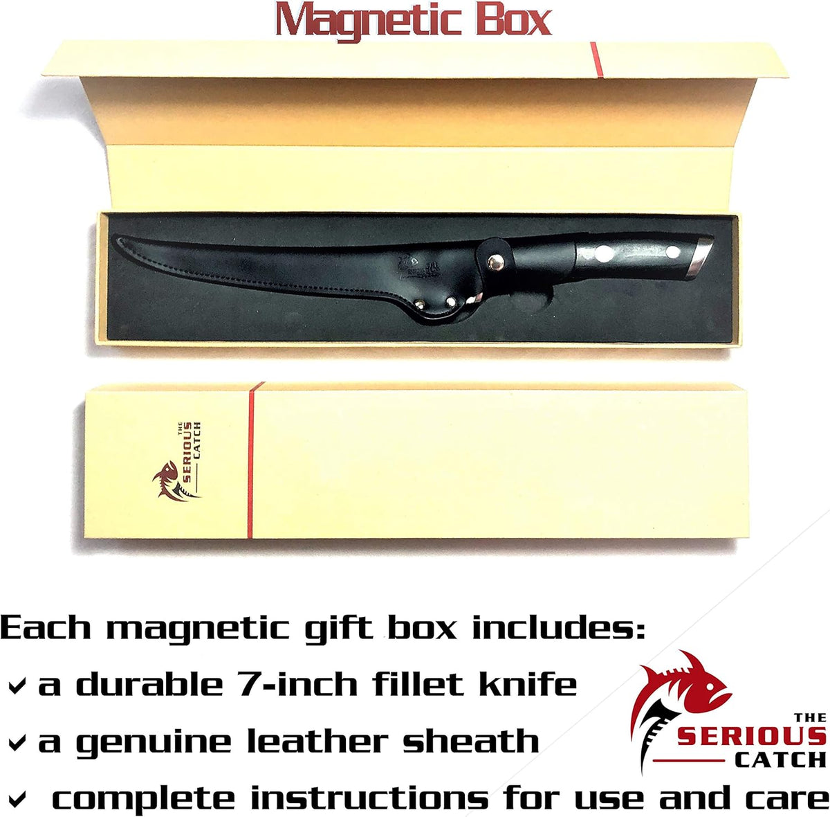 7-In Fish Fillet Knife with Leather Sheath U679679