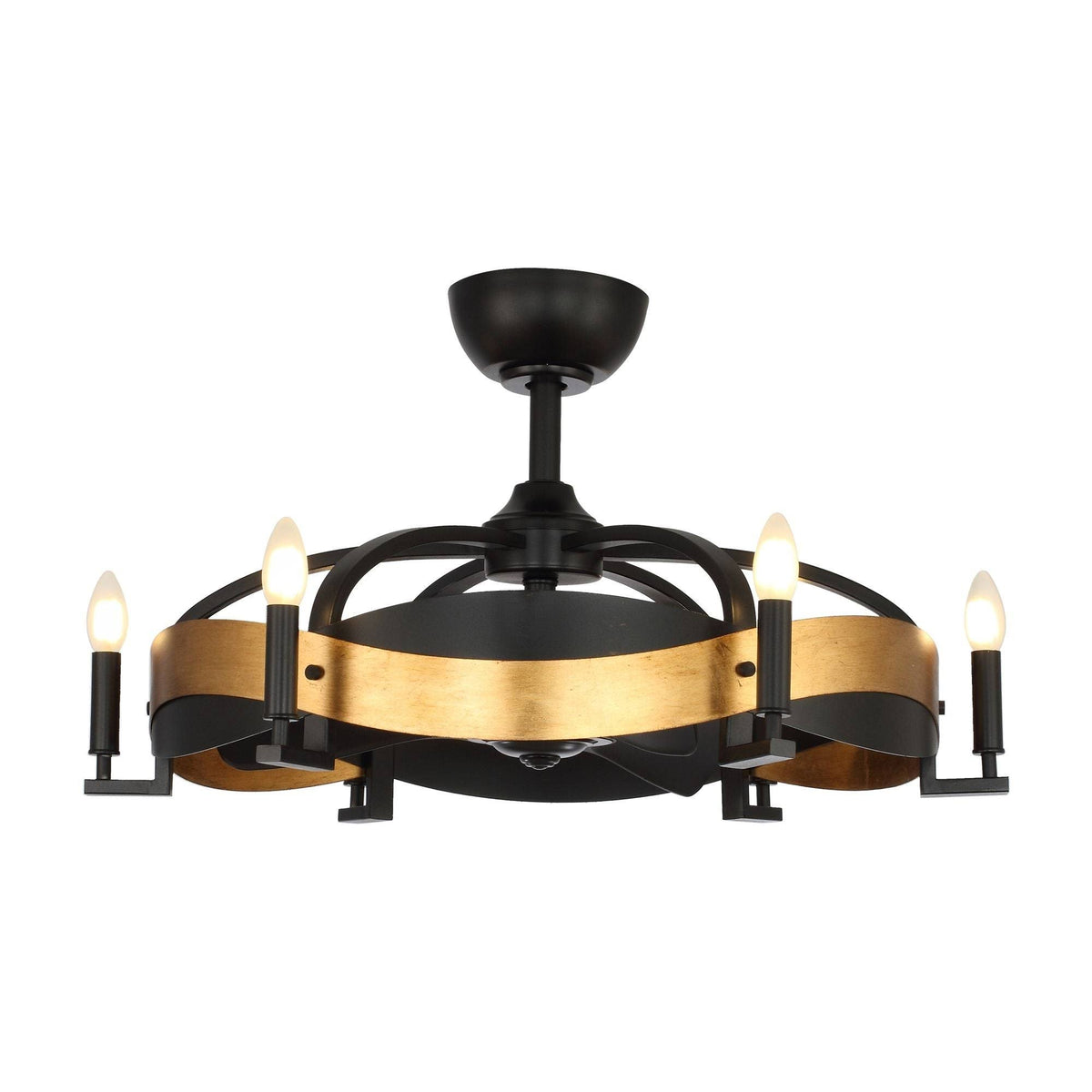 30-Inch Black 3-Blade 6-Light Ceiling Fan with Remote V678014