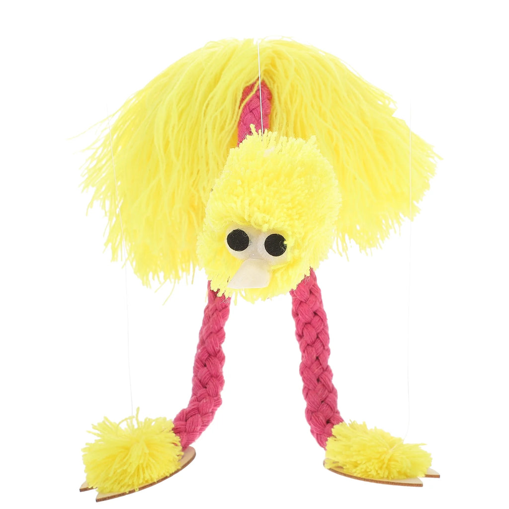 5PCS Pull String Plush Ostrich Marionette Toy (Yellow) Y595580