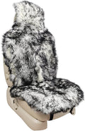 Genuine Australian Sheepskin Car Seat Cover, 1pc - White/Black B92515