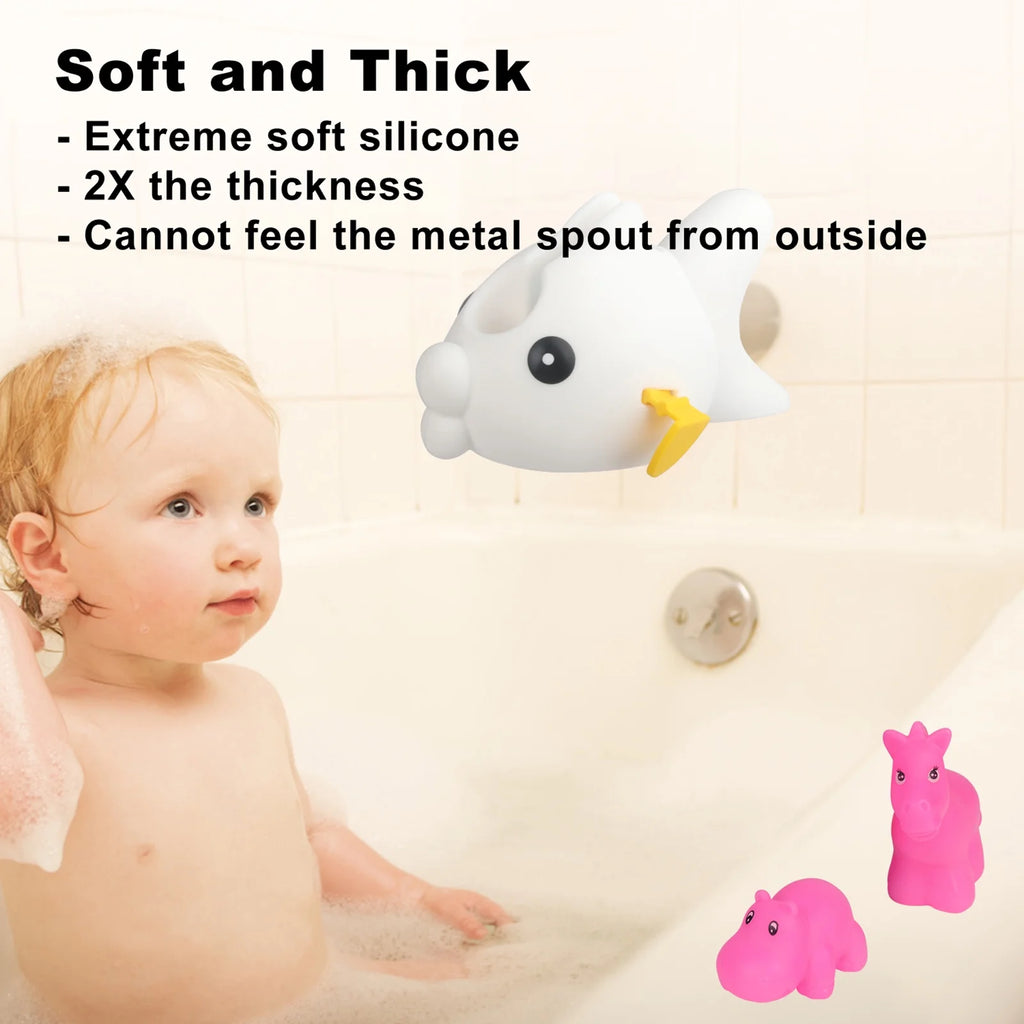 White Faucet Cover with 2 Toys X382