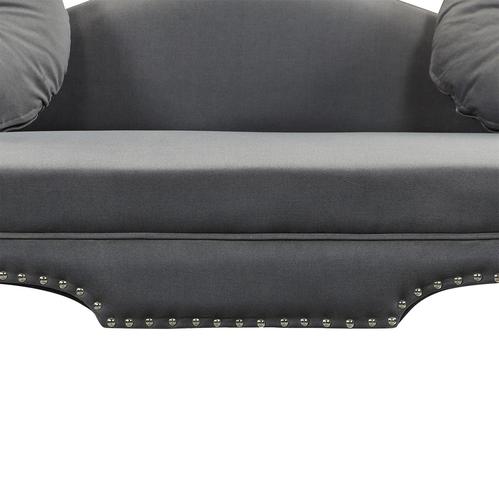 Grey Velvet Upholstered Sofa U880872