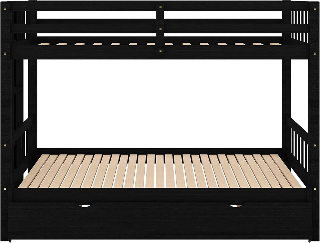 Twin Over Twin/King Wooden Bunk Beds with Trundle and Ladder E9685