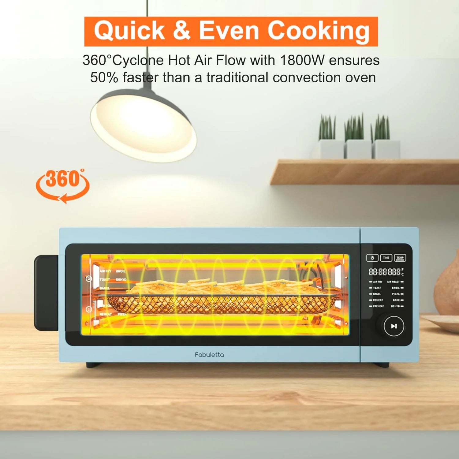 10-in-1 Countertop Convection Toaster Oven Air Fryer Combo, 1800W J678