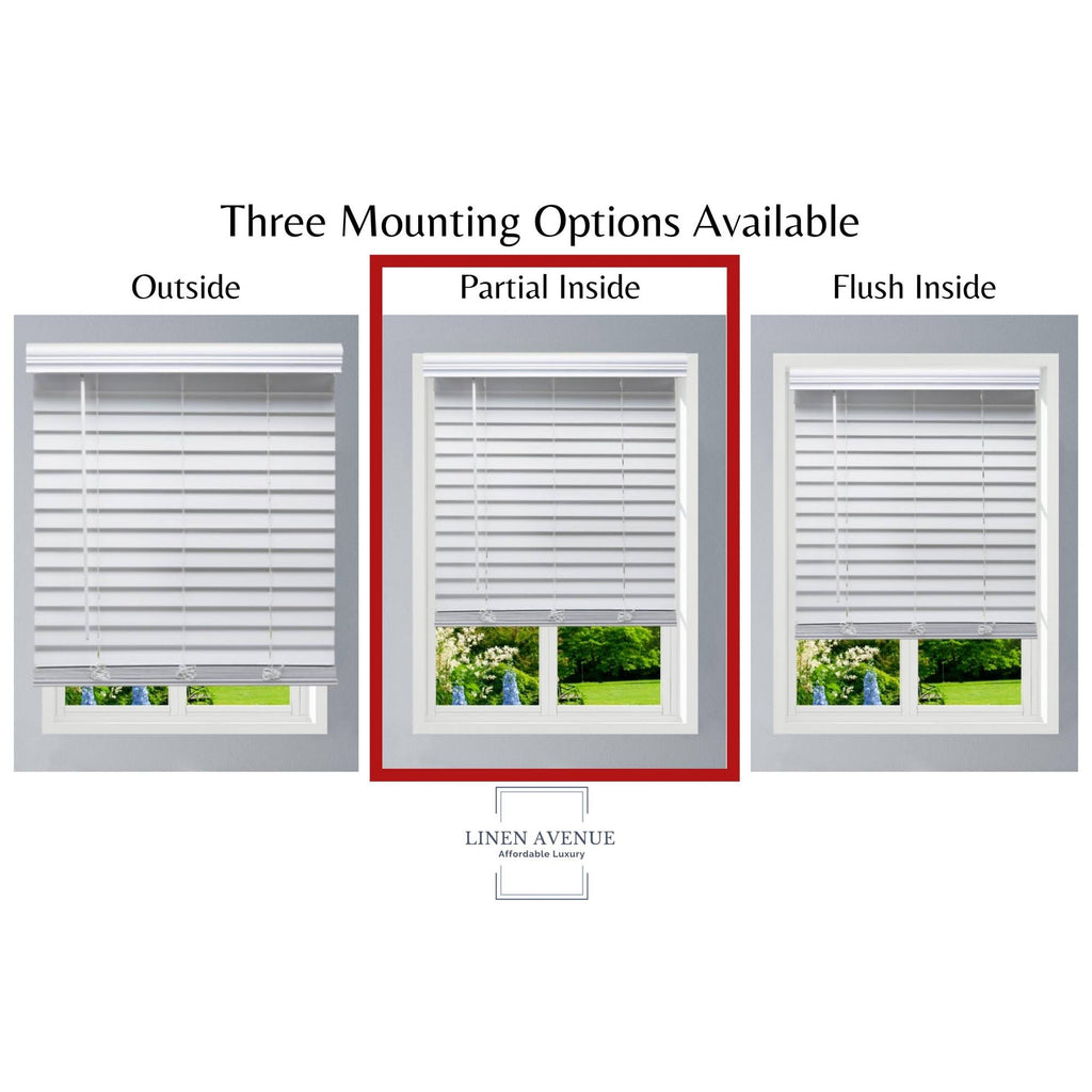 White 68.5 W x 60 H Faux Wood Blinds T1219