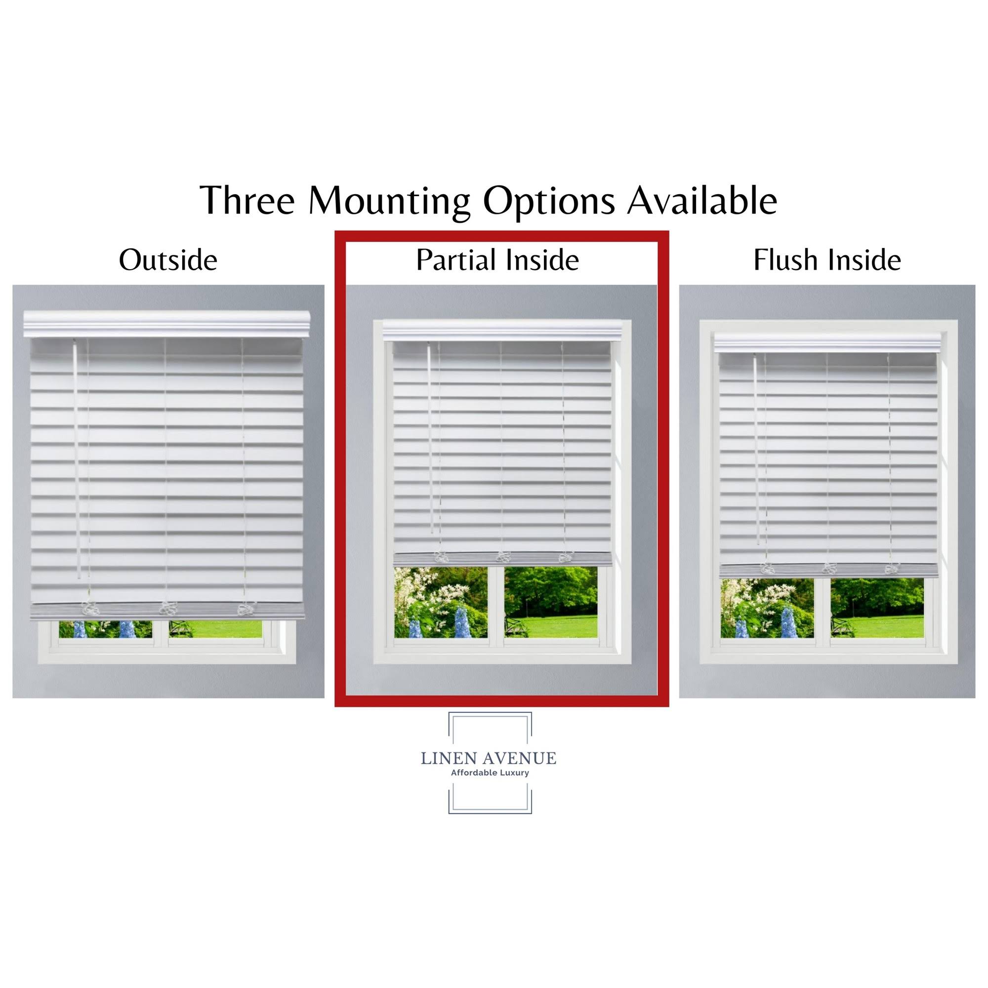 White 68.5 W x 60 H Faux Wood Blinds T1219