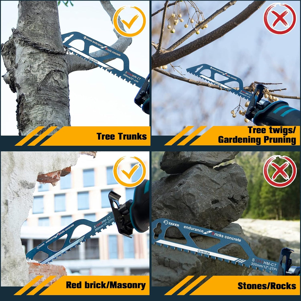 12”/300mm Pack of 2 Hard Alloy Reciprocating Saw Blades C13505