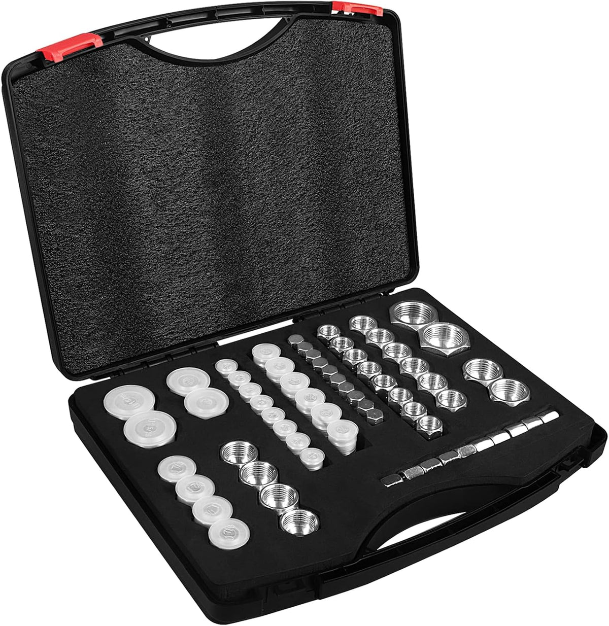 64pcs JIC 37° Flare Cap & Plug Kit, Galvanized Steel, Sizes-04 06 08 10 12 16 T1671