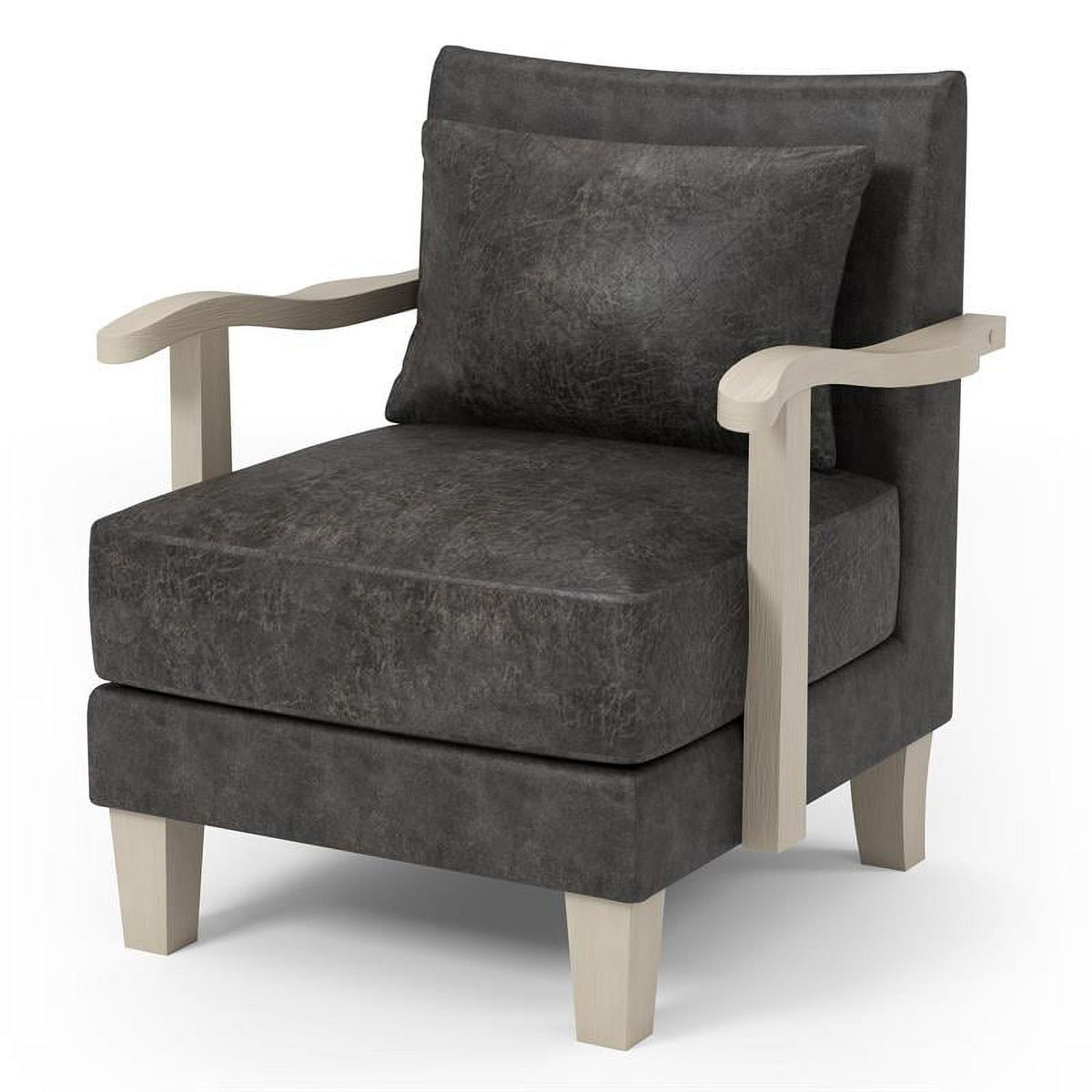Light Gray Faux Leather Accent Chair (Set of 2) M583