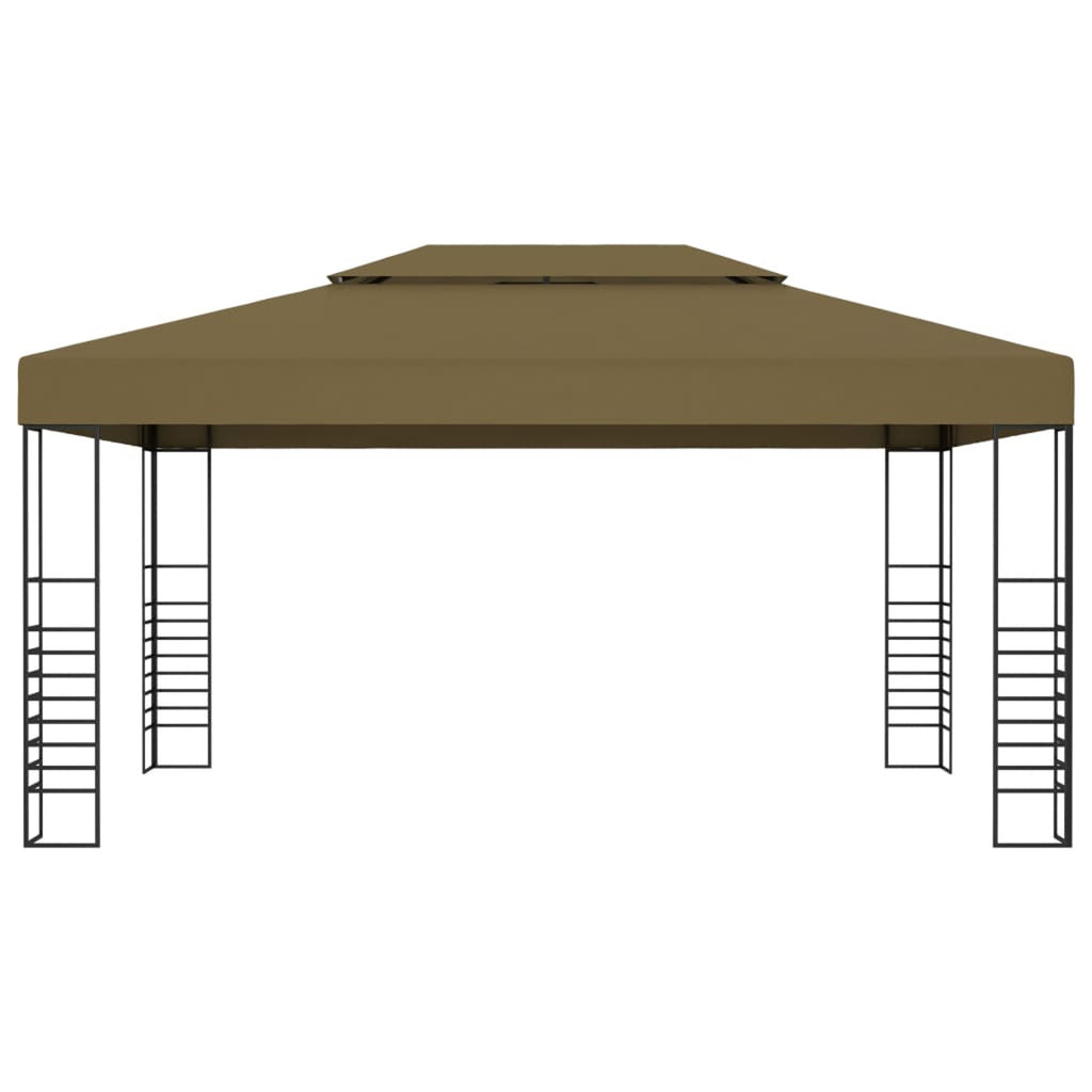 Steel Frame Garden Canopy Tent Sun Shelter Taupe Y1975