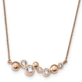 Sterling Silver Rose Gold-plated CZ Bar Necklace T58452