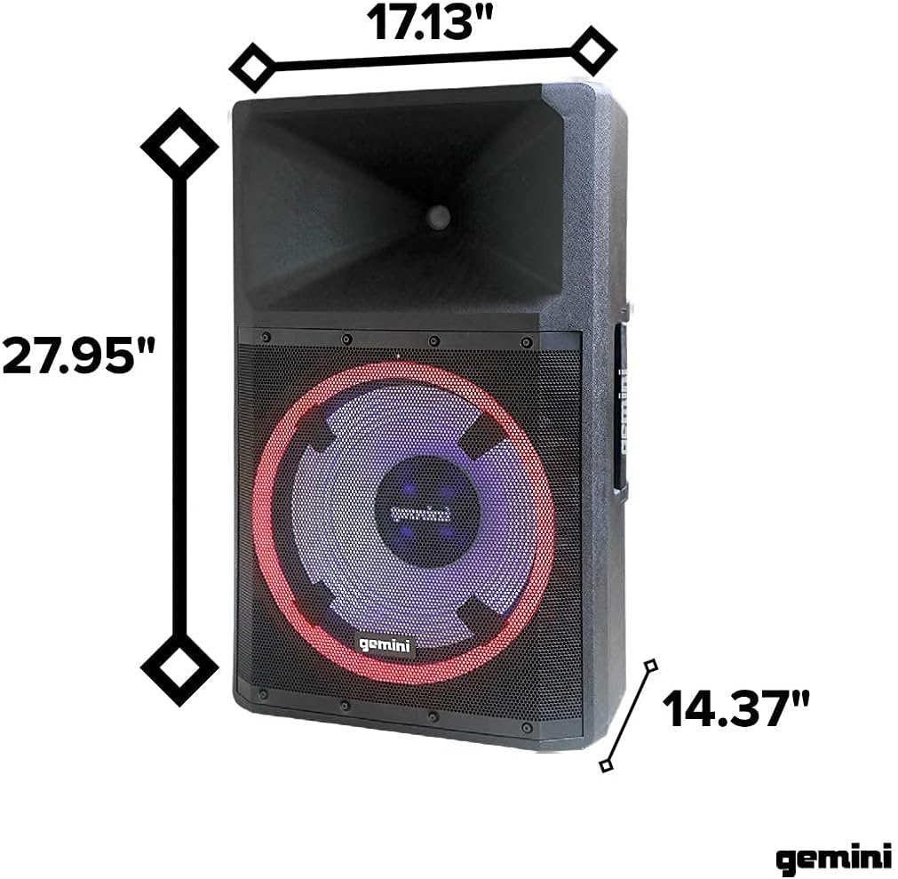 Bluetooth 2200W Peak Speaker with 15 Inch Woofer and LED Party Lights F700