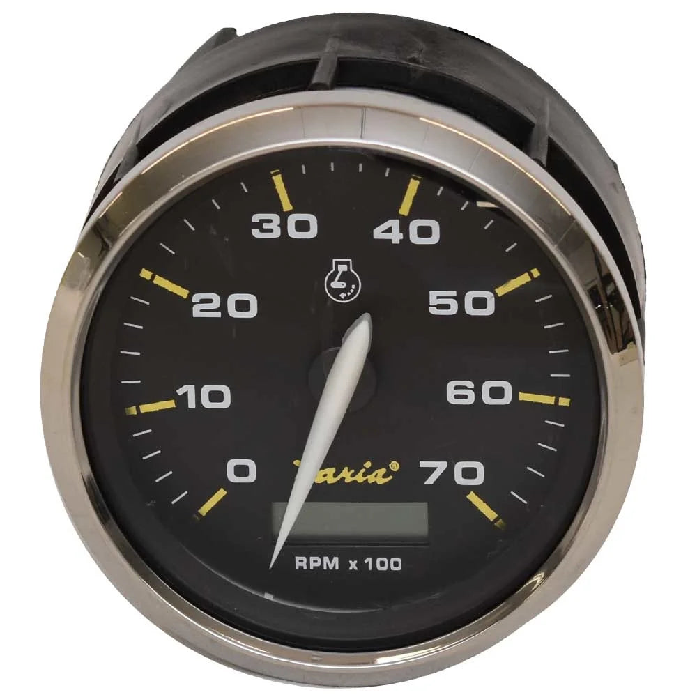 Black Tachometer Gauge with Hour Meter 3 1/4 Inch M553594