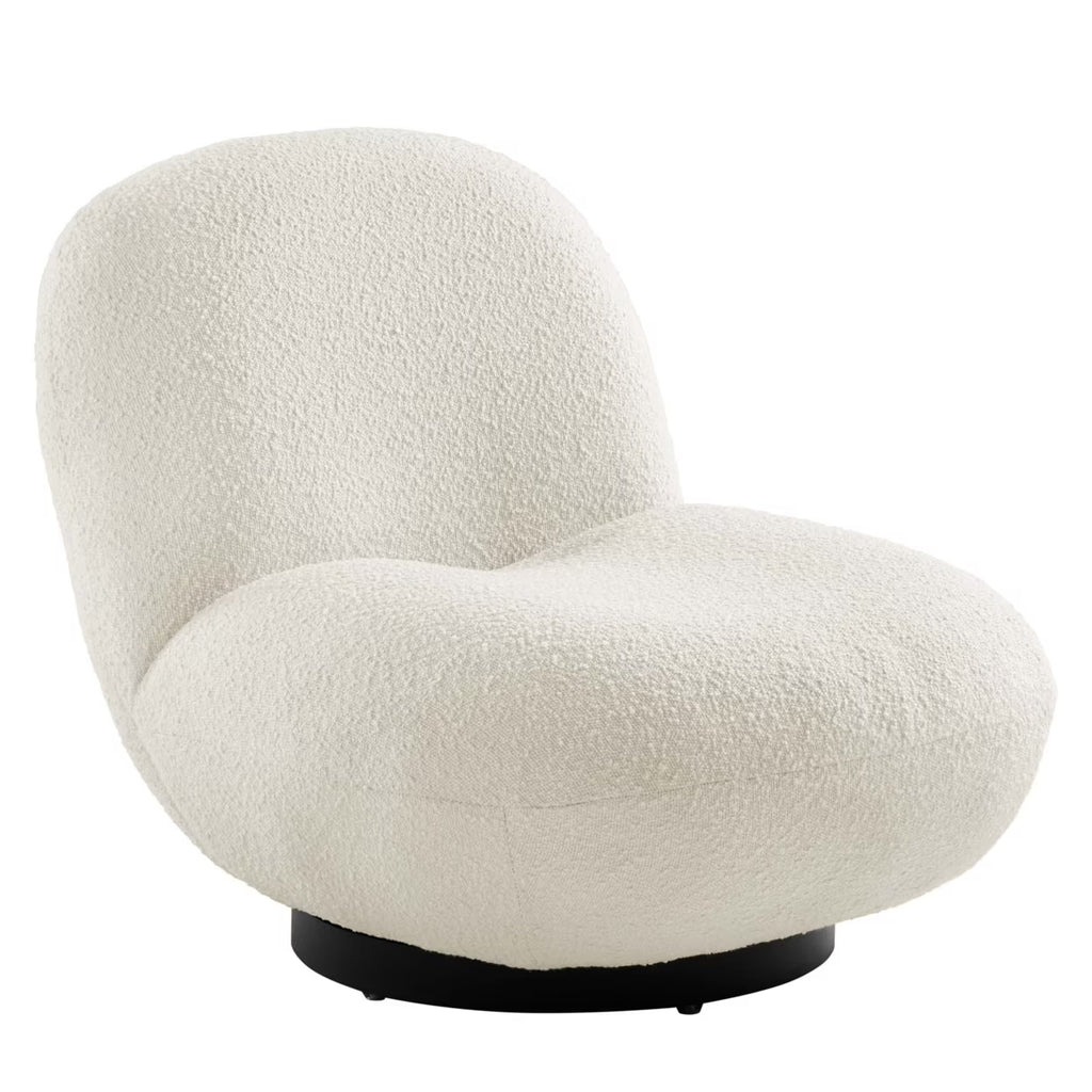 Black Ivory Upholstered Swivel Chair Z402