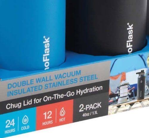 40 oz Thermoflask Black & Silver Pack of 2 E436227