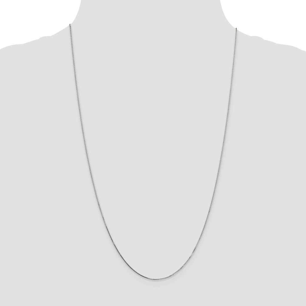 14K White Gold Ultra-thin Box Chain Necklace 16 Inches T3571
