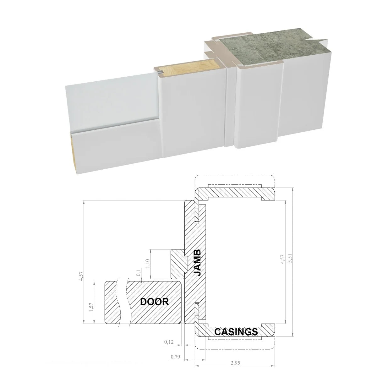White Silk Clear Glass Single French Door R21678