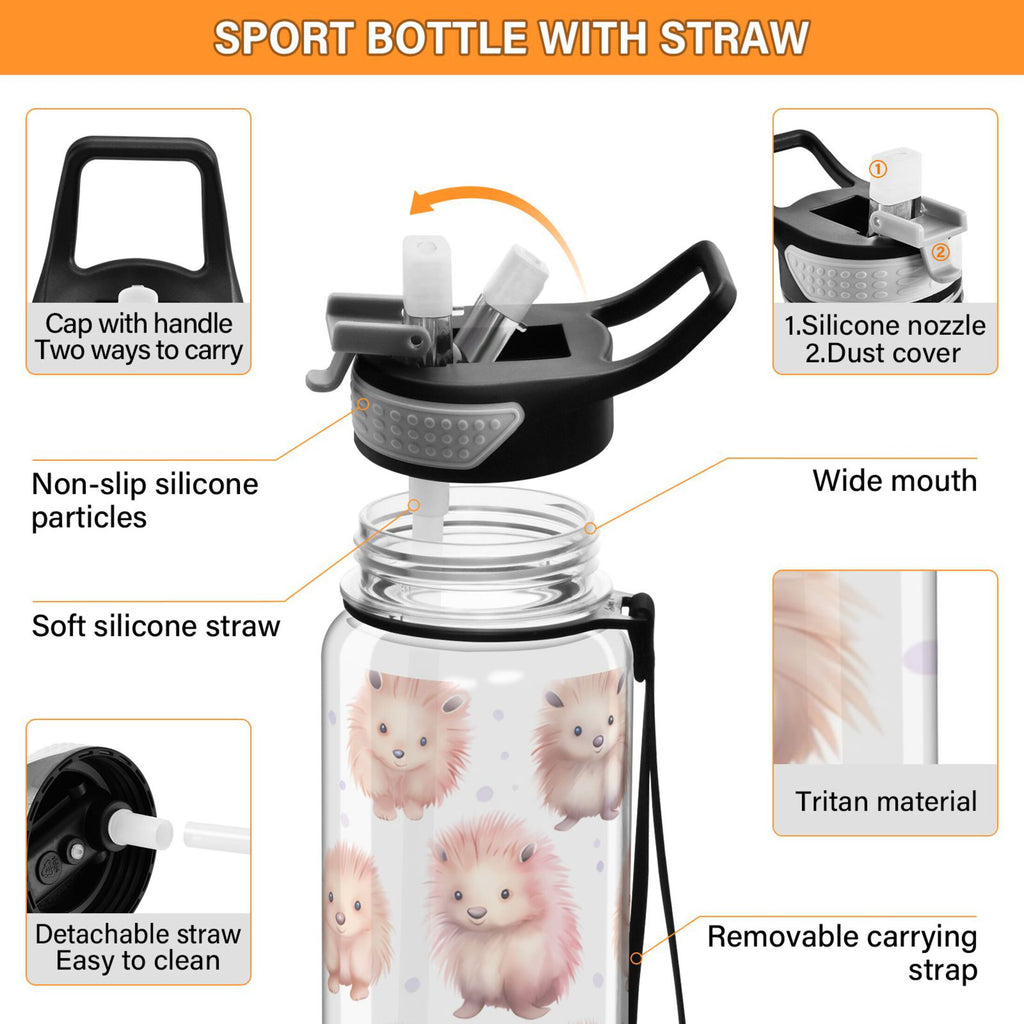 32oz Tritan Clear Water Bottle with Straw C3878