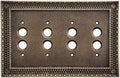 Quad Gang Push-Button Switch Plate in Antique-By-Hand L69840