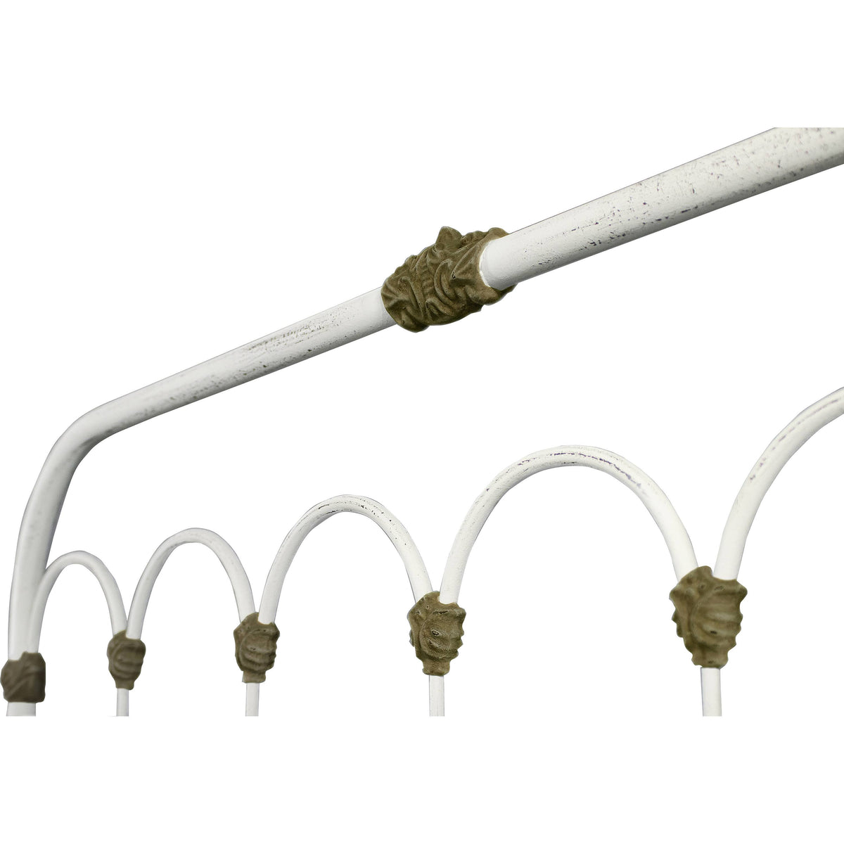 Vintage White Iron Bed - Twin Q4388