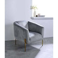 Gray Velvet Club Chair Q605153