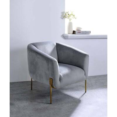 Gray Velvet Club Chair Q605153