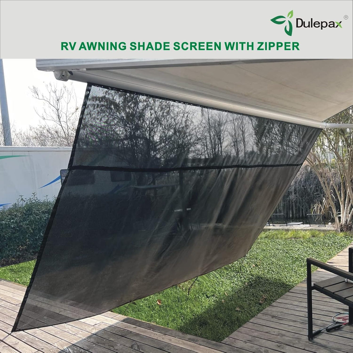 RV Awning Shade Screen with Zipper 8'X14'3'' B487