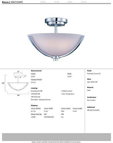 Polished Chrome 3-Light Semi-Flush Mount S227