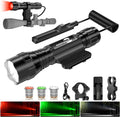 Tactical Flashlight with Red Green, 1200 Lumens, Pressure Switch, 3 Modes White Light K88475