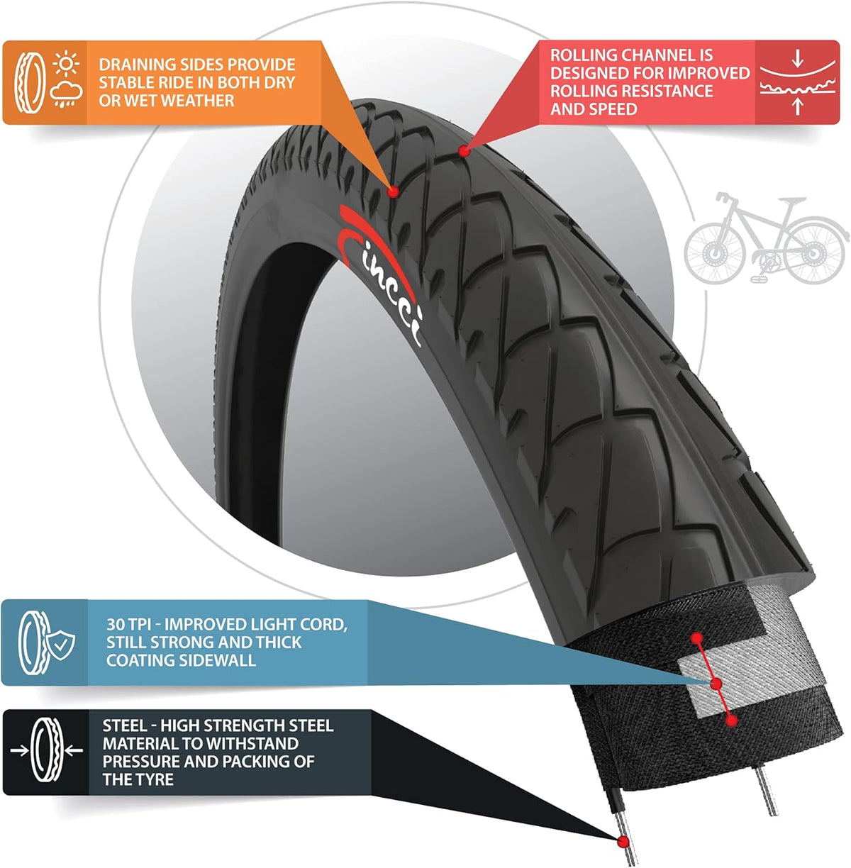 Pair 26 x 2.125 Inch Slick Foldable Tires Z482